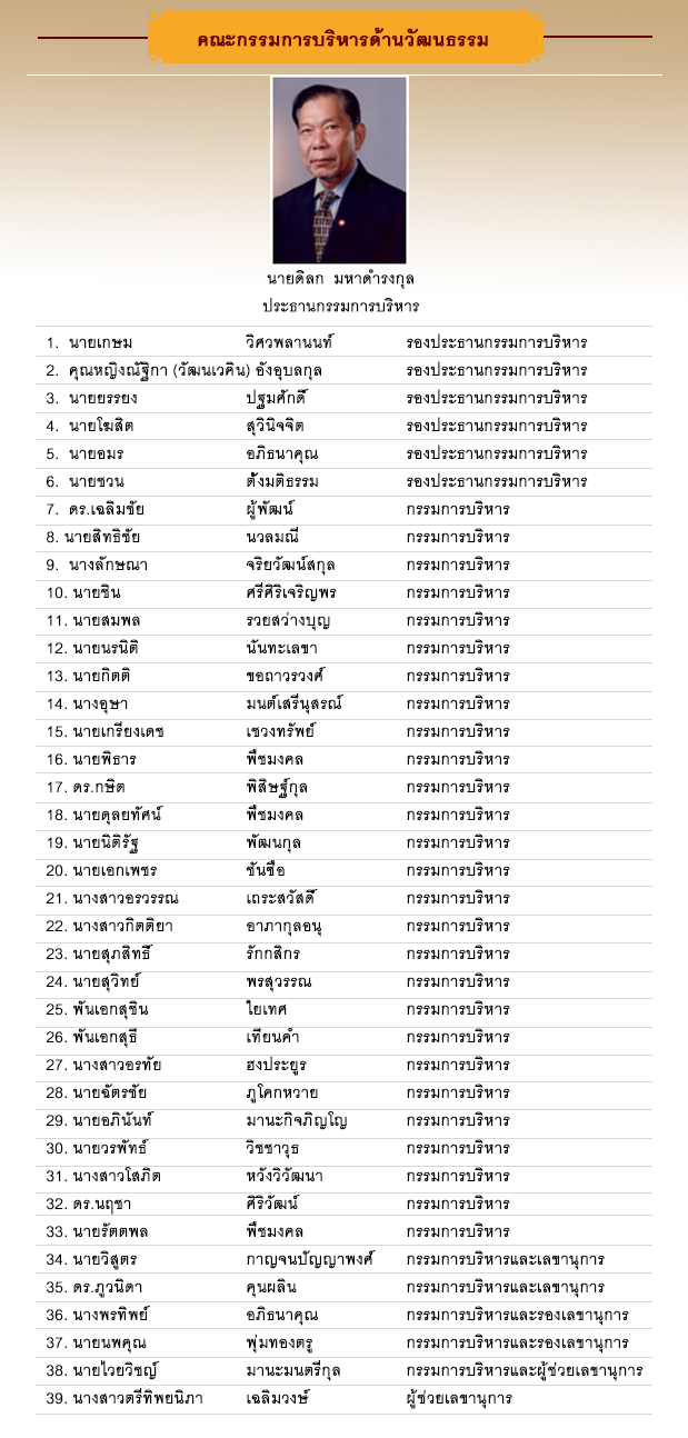 กก.บห.ด้านวัฒนธรรม